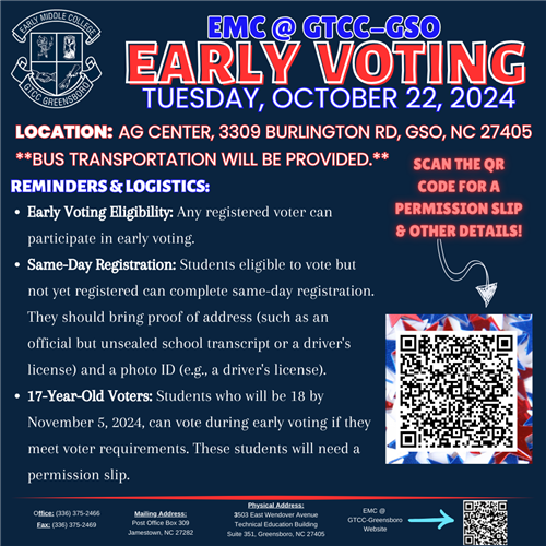  Details about voting early through EMC for students.