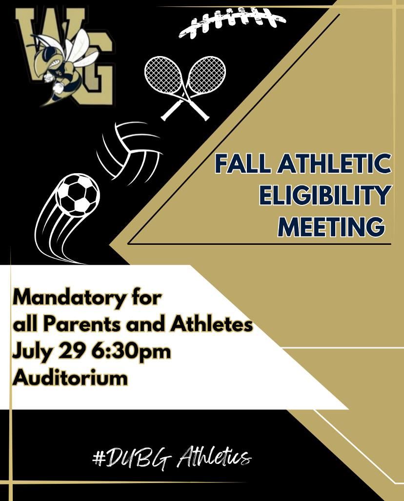  image fall sports parent meeting on July 29 at 6:30pm
