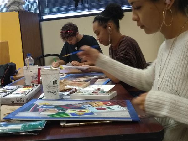 Seniors working on Concentration pieces 2019 