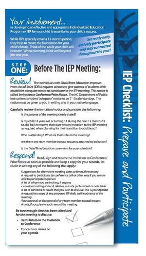 IEP Checklist from ECAC IEP Checklist from ECAC