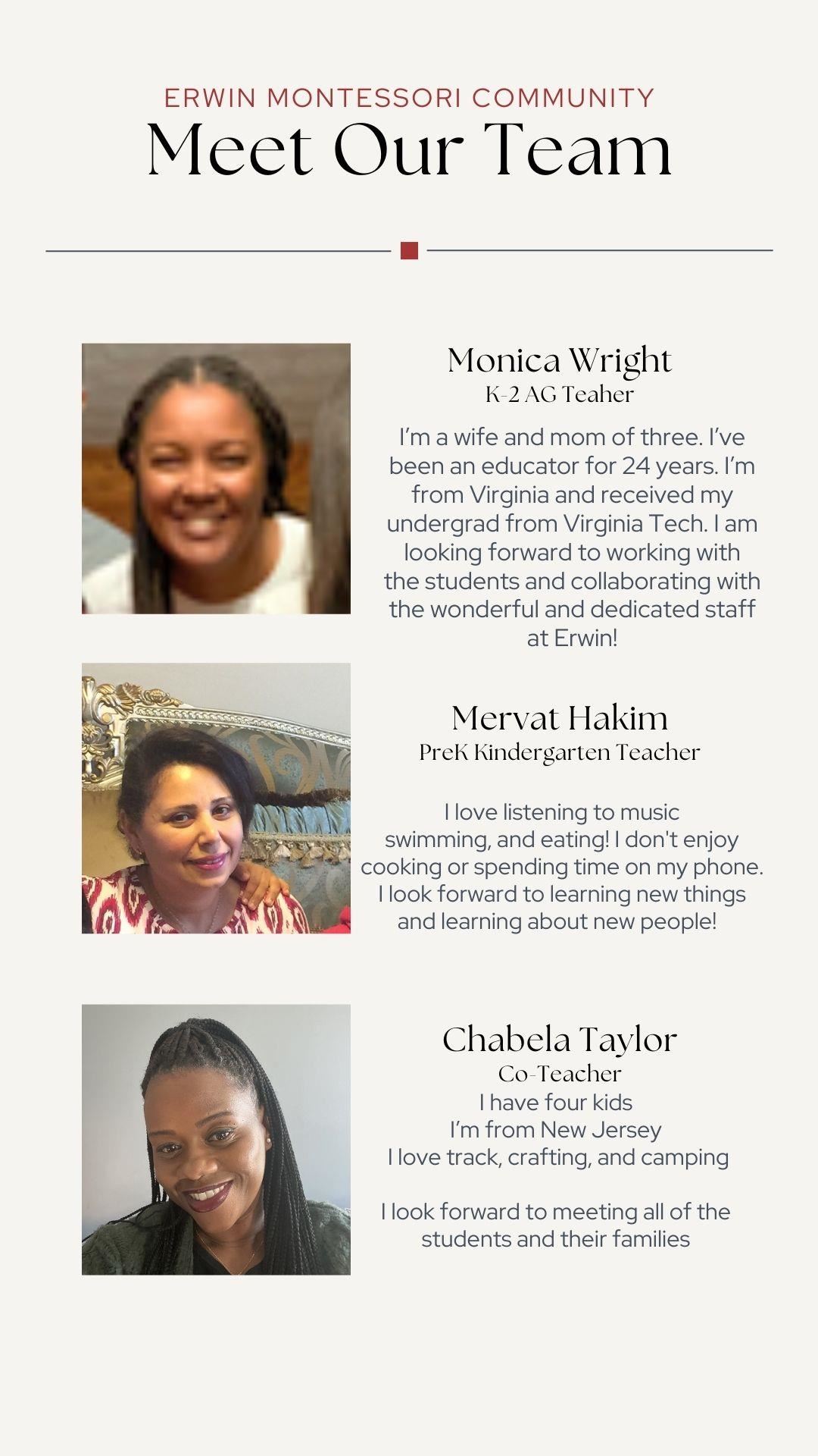 members of our new staff