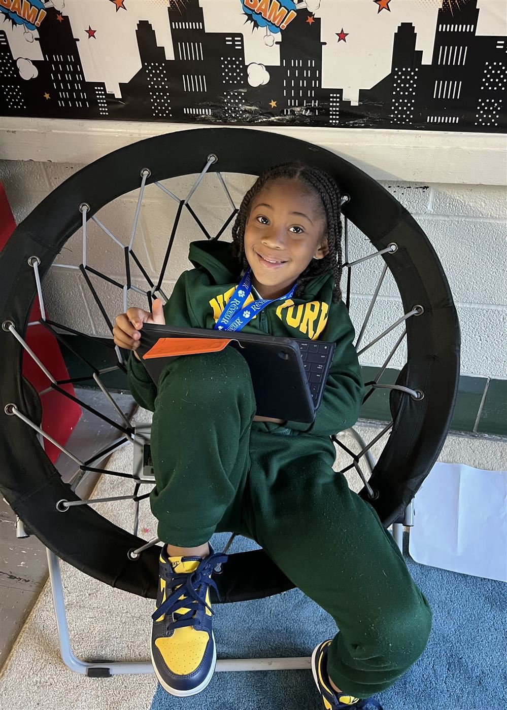Kid enjoying an iPad