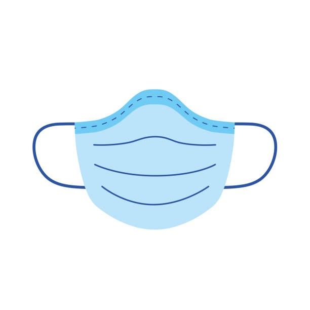  A blue mask with a white background