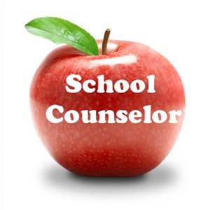 Apple with text saying school counselor Apple with text saying school counselor