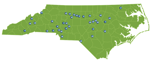 Map of North Carolina Independent Colleges 